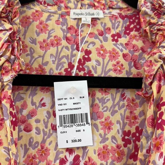 NWT Poupette St Barth Pink Floral Triny Mini Dress Size Small - Picture 4 of 13